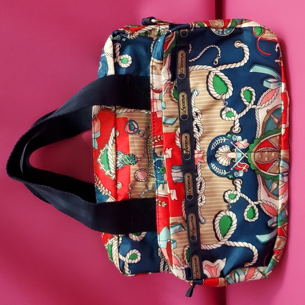 Lesportsac fancy rare print bag shoulder tote top handle crossbody strap